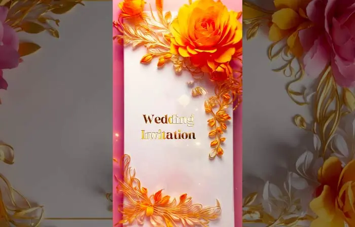 Royal 3D Floral Hindu Wedding E-Card Design Instagram Story